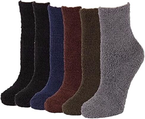 Mamia 6 Pairs Women's Cozy Slipper Socks Fuzzy Sock Multi Color in Saudi Arabia