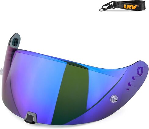 LKV T520 Helmet Visor Replacements, Tinted Face Shield Helmet Visor UV Protection Compatible with T520 ST1400 R1 - Chrome Blue in Saudi Arabia