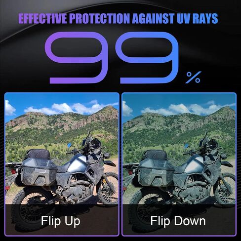 LKV T520 Helmet Visor Replacements, Tinted Face Shield Helmet Visor UV Protection Compatible with T520 ST1400 R1 - Chrome Blue in Saudi Arabia