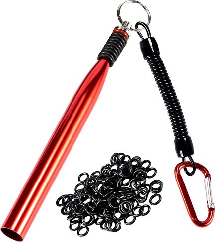 LAIBOREC Wacky Rigging Tool, Fishing Bait Rigs, Wacky Rig Ring Tool with 70PCS Worm O-Rings, Wacky Worm Kit for Senko Neko Finesse Stick Soft Baits in Kuwait