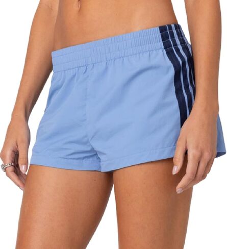 NUFIWI Women Striped Athletic Shorts Elastic Waist Wide Leg Track Shorts Casual Loose Workout Running Sweat Shorts in Saudi Arabia