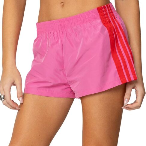 NUFIWI Women Striped Athletic Shorts Elastic Waist Wide Leg Track Shorts Casual Loose Workout Running Sweat Shorts in Saudi Arabia