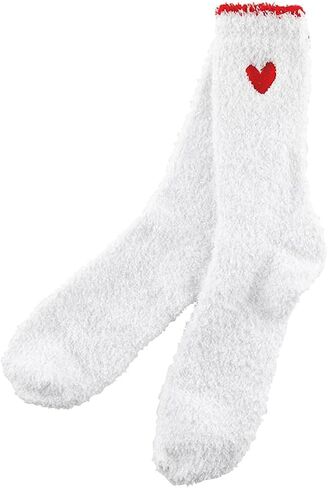 Bella Ultra Soft Plush Slipper Sock in Ornament for Gift Basket or Stocking Stuffer, Plush Polyester White With Green Bow, One Size Fits Most in Saudi Arabia