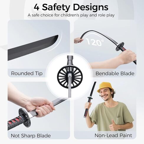 Demon Slayer Katana - Manga Replica + Holder + Belt - Japanese Catana Cosplay Decoration - Ninja Deco Costume (Agatsuma Zenitsu) in Saudi Arabia