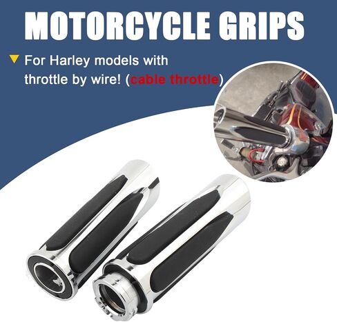 1" 25mm Motorcycle Handlebar Grips Cable Throttle Grips Hand Grips for Harley Sportster 883 XL XR Softail Breakout Dyna Fat Bob Touring Street Glide Road King Electra Glide Road Glide in Kuwait