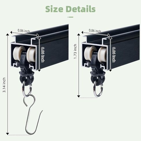 MLOQI Curtain Tracks Ceiling Wall Mounted with Soundproof Strips, White Ceiling Track for Curtains 6 Feet in Saudi Arabia