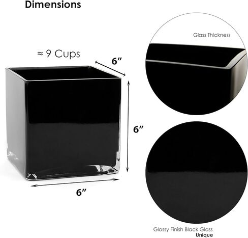 CYS EXCEL Clear Glass Cube Vase 6"x6"x6" | Square Wedding Flower Vase Centerpieces | Cubic Glass Candle Holder in Saudi Arabia