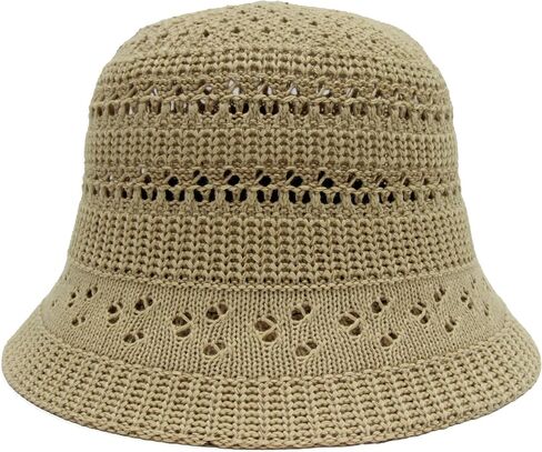 Straw Hats for Women Bucket Hat Packable Sun Hats for Women Woven Knitted Beach Hat Travel Crochet Hat in Saudi Arabia