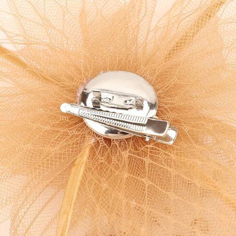 DRESHOW Fascinators Hat Flower Mesh Ribbons Feathers on a Pin and a Clip Tea Party Derby Wedding Headwear for Women Girls in Saudi Arabia