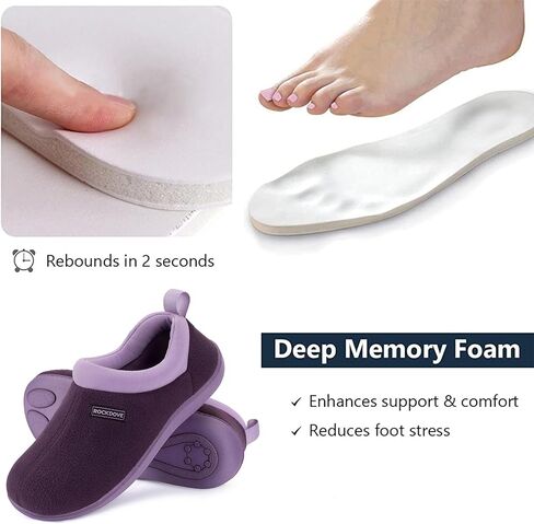 RockDove Women's Soft Cuff Polar Fleece Two-Tone Memory Foam Slipper with Indoor Outdoor Sole in Saudi Arabia