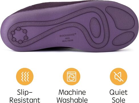 RockDove Women's Soft Cuff Polar Fleece Two-Tone Memory Foam Slipper with Indoor Outdoor Sole in Saudi Arabia