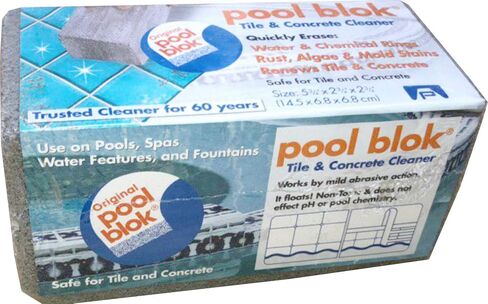 Pool Blok PB-12 by US Pumice, Pumice Stone for Cleaning of Pools, Tiles, Will Remove Lime, Rust, Stains from Pool Tiles Grout, 5.75x2.87x2.87 (1) in Saudi Arabia