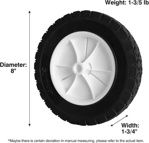 8 Inch Wheels Replaces for Oregon 72-108, 2 Pack Universal Wheels Tires Compatible with Craftsman/AYP/MTD Lawnmower, Radio Flyer Wagon, BBQ Grill, Hand Truck, and Lawn Sprayer in Saudi Arabia