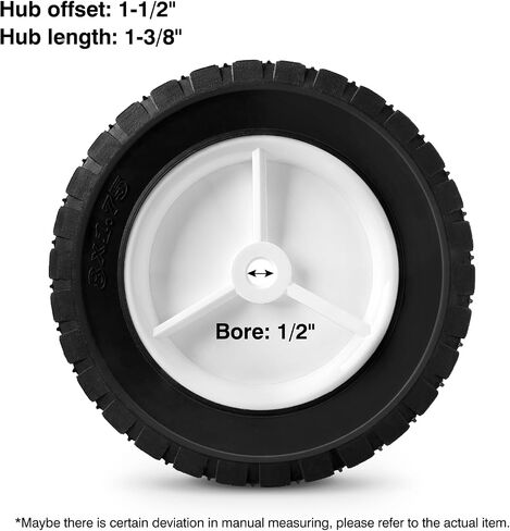 8 Inch Wheels Replaces for Oregon 72-108, 2 Pack Universal Wheels Tires Compatible with Craftsman/AYP/MTD Lawnmower, Radio Flyer Wagon, BBQ Grill, Hand Truck, and Lawn Sprayer in Saudi Arabia