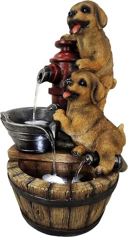 Alpine Corporation 35" Tall Outdoor 3-Tier Birdhouse Water Fountain Yard Art Decor in Saudi Arabia