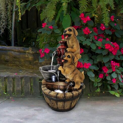 Alpine Corporation 35" Tall Outdoor 3-Tier Birdhouse Water Fountain Yard Art Decor in Saudi Arabia