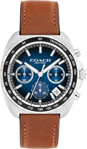 Coach Charter Men Men Chronograph Quartz Watch - 39 مم من الفولاذ المقاوم للصدأ - حزام Calfskin - ملحق أساسي ، هدية له in Saudi Arabia