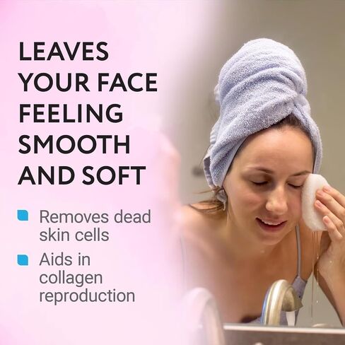 10 Pack Facial Sponge for Daily Cleansing and Gentle Exfoliating - Buff Puff Style Exfoliating Pads for Removing Dead Skin, Dirt and Makeup - Reusable Puf, Made in The USA in Kuwait