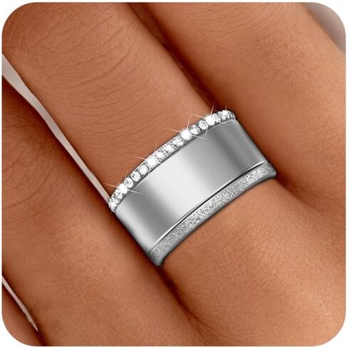 2-Pack Gold Plated Stacking Rings for Oura Ring 4/Gen 3, Non Tarnish,Matte Finish Sandblast Ring with 14K Zirconia Simulated Diamond Ring Stack for Women Size 5-10 in Kuwait