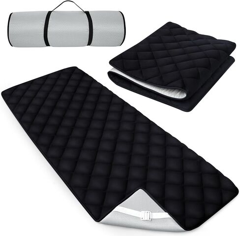 Cot Mattress Topper Quilted, Foam Camping Cot Mattress Pad Non-Slip Super Soft Comfortable 75"x30", Cool Sleeping Cot Mattress Pad for Camp Cot/Rv Bunk/Narrow Twin Beds, Grey in Kuwait