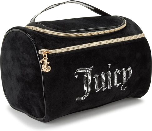 Juicy Couture Women's Cosmetics Bag - Hanging Travel Makeup and Toiletries Small Duffel Bag, Black in Saudi Arabia