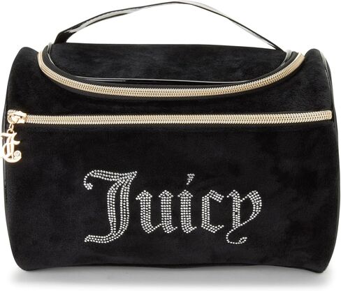 Juicy Couture Women's Cosmetics Bag - Hanging Travel Makeup and Toiletries Small Duffel Bag, Black in Saudi Arabia