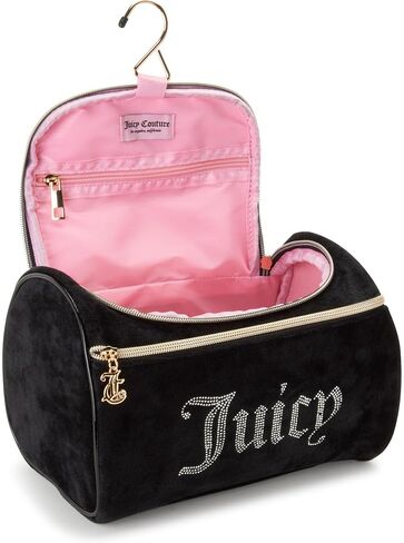 Juicy Couture Women's Cosmetics Bag - Hanging Travel Makeup and Toiletries Small Duffel Bag, Black in Saudi Arabia