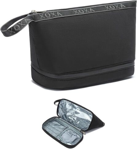 XQXA Toiletry Bag for Men, Hanging Dopp Kit Travel Bag for Men Women, Mens Travel Bag Shaving Bag for Toiletries Accessories (Black) in Saudi Arabia