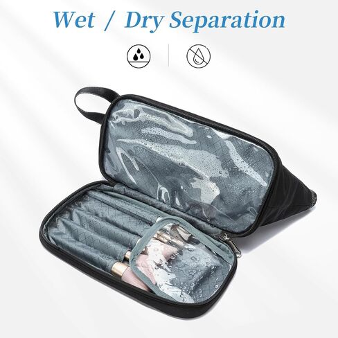 XQXA Toiletry Bag for Men, Hanging Dopp Kit Travel Bag for Men Women, Mens Travel Bag Shaving Bag for Toiletries Accessories (Black) in Saudi Arabia