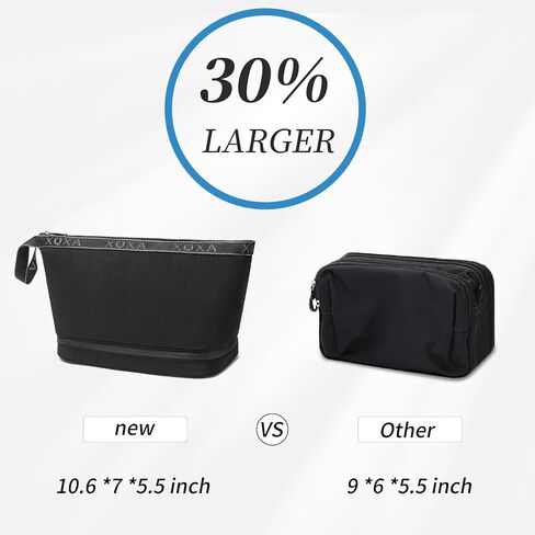 XQXA Toiletry Bag for Men, Hanging Dopp Kit Travel Bag for Men Women, Mens Travel Bag Shaving Bag for Toiletries Accessories (Black) in Saudi Arabia