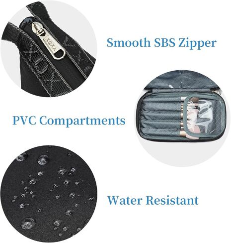 XQXA Toiletry Bag for Men, Hanging Dopp Kit Travel Bag for Men Women, Mens Travel Bag Shaving Bag for Toiletries Accessories (Black) in Saudi Arabia