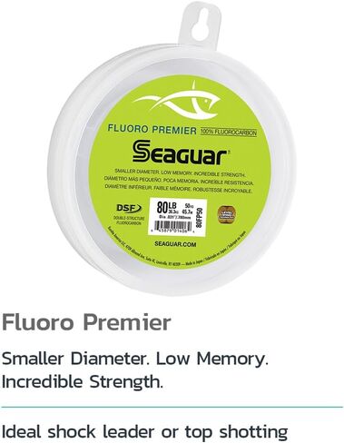 Seaguar Fluoro Premier 50-Yards Fluorocarbon Leader (30-Pounds), Clear in Saudi Arabia