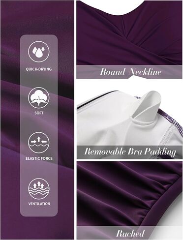 ZAFUL Women Vintage Tummy Control Bathing Suits Two Piece Tankini Swimsuits Ruched Cut Out Swimwear in Saudi Arabia