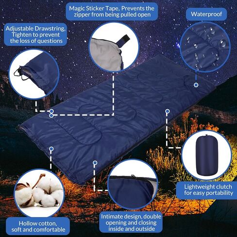 Macarrie 12 Pcs Camping Sleeping Bags for Adults Bulk Warm Cold Weather Kids Sleeping Bags Lightweight Waterproof Sleeping Bag Compact Camping Gear Essentials for Camping Traveling Hiking Outdoor in Saudi Arabia