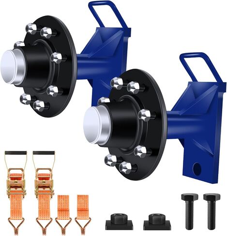 2 Pack Shipping Container Wheels 8x6.5 Lug, May Moves 9000 pounds 20ft-45ft Container, Shipping Container Wheels kit, with Ratchet Strap Tie Down J Hook, Quick disassembly (Orange) in Saudi Arabia