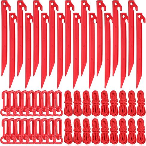 18 Sets Inflatable Stakes Replacement Yard Inflatable Plastic Stakes and Tethers for Christmas Lawn Tents Pegs Blow up Stakes for Inflatables Camping Tents Outdoor Camping Canopy in Kuwait