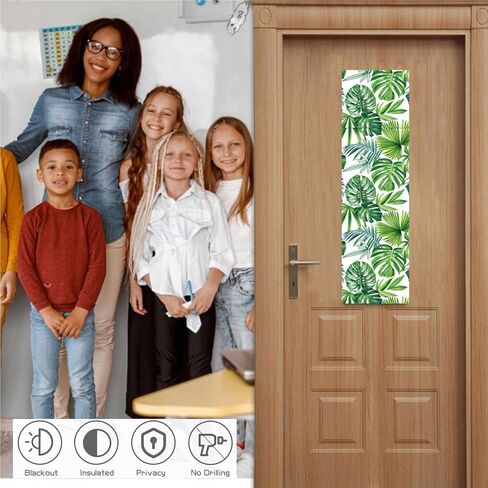 Classroom Door Window Cover Lockdown Blackout Stick on Door Curtains Shades Small Window Coverings for Nursery Office School, 8x36 Inch in Kuwait