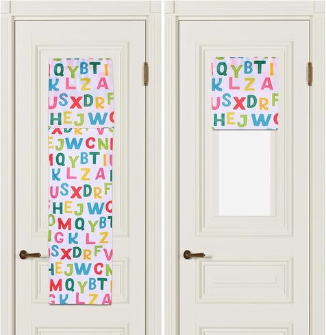 Classroom Door Window Cover Lockdown Blackout Stick on Door Curtains Shades Small Window Coverings for Nursery Office School, 8x36 Inch in Kuwait