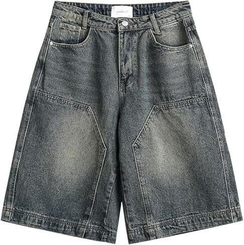 رجال jorts y2k baggy خمر الجرونج جان شورت الهيب هوب الشارع الشتاء جينز السراويل الصيف jorts jorts in Kuwait