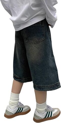 رجال jorts y2k baggy خمر الجرونج جان شورت الهيب هوب الشارع الشتاء جينز السراويل الصيف jorts jorts in Kuwait