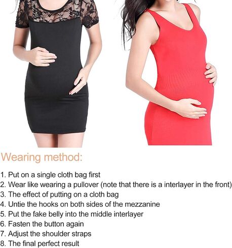 Fake Belly with Straps Silicone Pregnant Belly, Durable Breathable Artificial Pregnant Tummy Fake Pregnancy Belly, for Screen Performances Training (2-4 Months) in Saudi Arabia