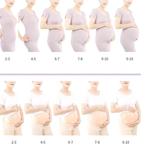 Fake Belly with Straps Silicone Pregnant Belly, Durable Breathable Artificial Pregnant Tummy Fake Pregnancy Belly, for Screen Performances Training (2-4 Months) in Saudi Arabia