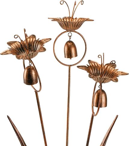 Metal Calla Lilies Flowers with Bells for Outside Yard Art Bronze Wind Chime in Saudi Arabia