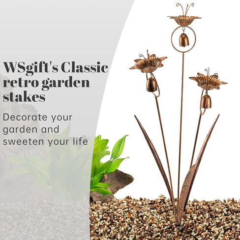 Metal Calla Lilies Flowers with Bells for Outside Yard Art Bronze Wind Chime in Saudi Arabia