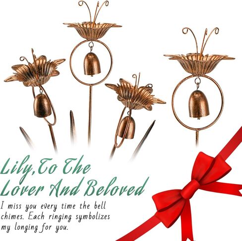 Metal Calla Lilies Flowers with Bells for Outside Yard Art Bronze Wind Chime in Saudi Arabia