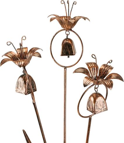 Metal Calla Lilies Flowers with Bells for Outside Yard Art Bronze Wind Chime in Saudi Arabia