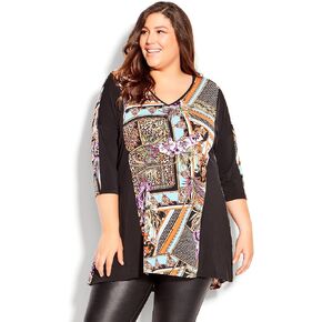 Women's Plus Size Tunic-Carson Contrast
