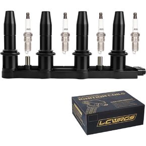حزمة Coil Coil و 4x Spark Plugs تناسب 1.8 L4 2011 2012 2013 2014 2015 2017 2017 2018 Chevy Cruze Sonic 1.8L استبدال# UF620