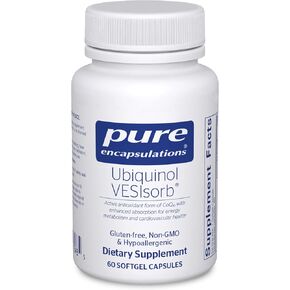 مغلفات نقية ubiquinol vesisorb | ملحق Hypoallergenic | امتصاص محسّن من شكل مضاد للأكسدة النشط من CoQ10 | 60 كبسولات كابليك
