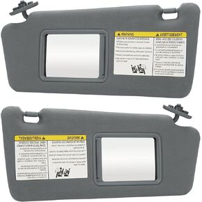 Gray Driver Left + Passenger Right Side Sun Visor Replacement Compatible with Toyota Tacoma 2005-2012 Replace 74320-35C10-B0 74320-04181-B1 74320-35B50-B0 74310-35C20-B0 7431004111B1